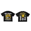 T-shirt grafica 2024 Estate strada anime lettera stampata t-shirt a maniche corte, moda Y2K Harajuku coppia casual top ampio