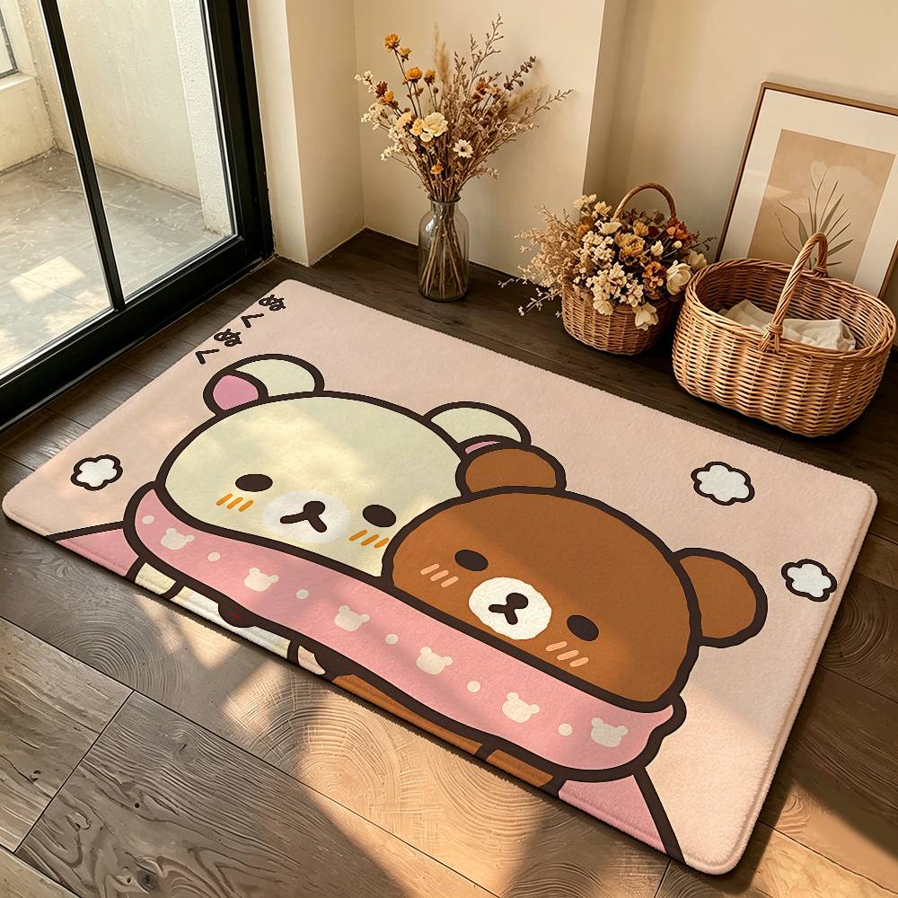 Cartoon-N-rIlakkumas Kawaii Carpet Bathroom Anti-slip Mat Door Mat Home Decoration Mat Entrance Door Mat Scratch-resistant Door