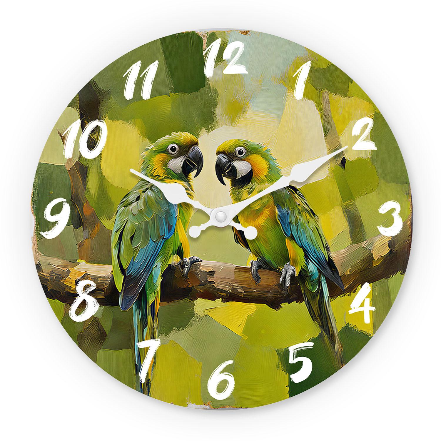 High-Quality Oil High-Quality Painting High-Quality Style High-Quality Tropical High-Quality Parrot Illustration High-Quality Wooden High-Quality (as the picture,10Inch)