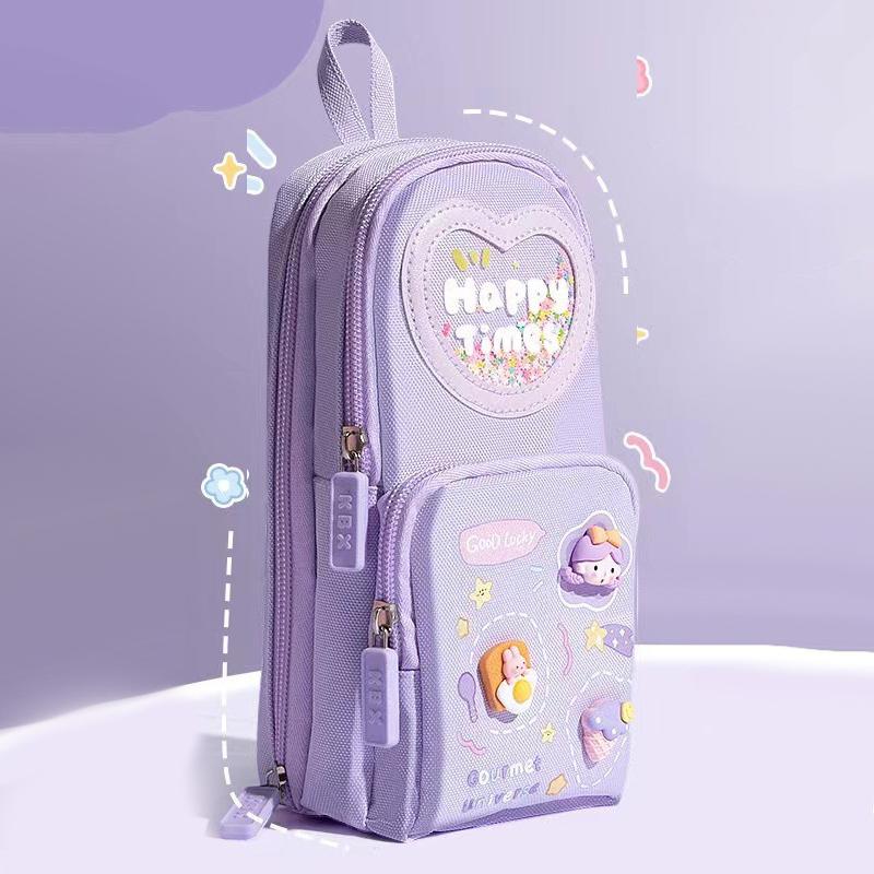 

Пенал большой емкости для хранения канцелярских принадлежностей для студентов, 3 слоя, 6 сеток, школьные принадлежности