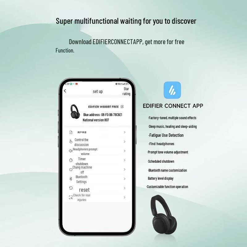 EDIFIER W800BT Free Over-Ear Bluetooth Headphones