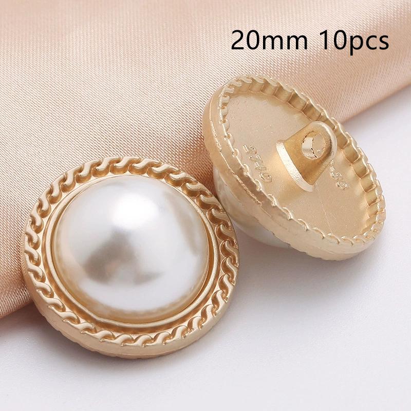 10Pcs 18/20/25Mm Flower Pearl Rhinestones Plastic Shank Buttons For Women Garment Jacket Sweater Handmade Sewing Accessories