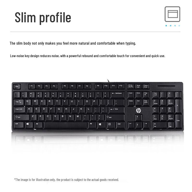 HP K100 Wired USB Keyboard and Mouse Set