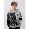 Children's Clothing, Boys' Creative 3D Printed Hooded Sweatshirt, Boys' Casual Sports Long Sleeved Hooded Top