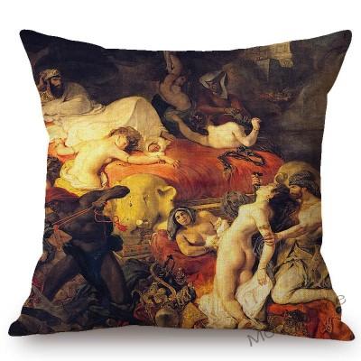 French Painter Eugene Delacroix Liberty Guiding The People Famous Oil Painting Home Decorative Pillow Case Sofa Cushion Cover
