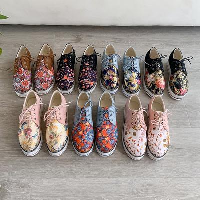 Women Flats Shoes 2024 Fashion Print Flat Shoes Women Comfort Casual Shoes Ladies Plus Size 43 Platform Shoes Zapatos De Mujer