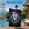 FC-Wappen-Design aufgedrucktes Mikrofaser-Strandtuch, Weich und saugfähig, Schnell trocknend, Ideal für Sommerreisen, Strand-Essential, Schwimmbad