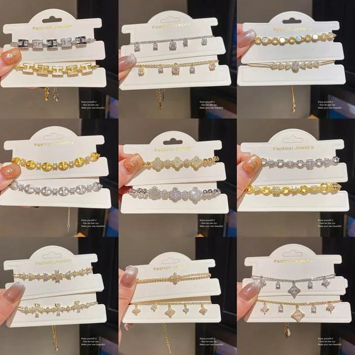 Geometric Oval Gold Plated Zirconia Bracelet For Womens Fashion Jewelry Gift
