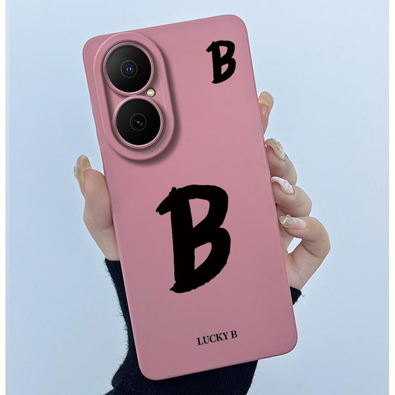 For Huawei Nova Y73 4G Lucky Initial Letter Phone Case For Huawei Nova Y73 NovaY73 4G Soft Silicone Back Cover Shockproof Bumper