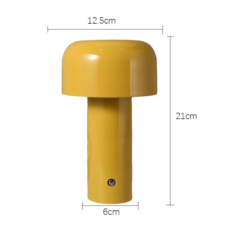 

Mushroom Led Table Lamp Rechargable Night Light Portable USB Charging Touch Bedside Table Lamp Living Room Decoration Desk Light жовтий