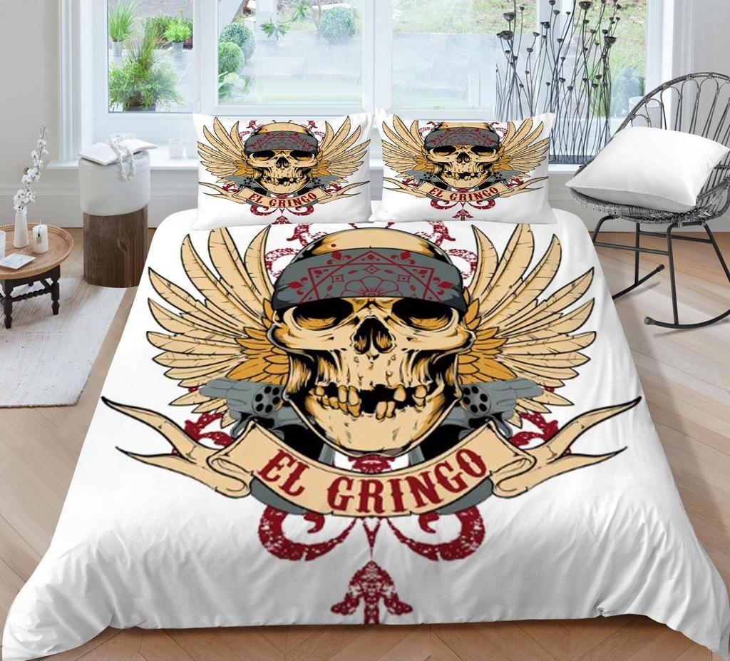 Bedding Cover Sets Skull Home Textiles Bed Quilt Cover Bedding Set 3D Duvet Cover Comfortable Bedclothes Microfiber Quilt Cover