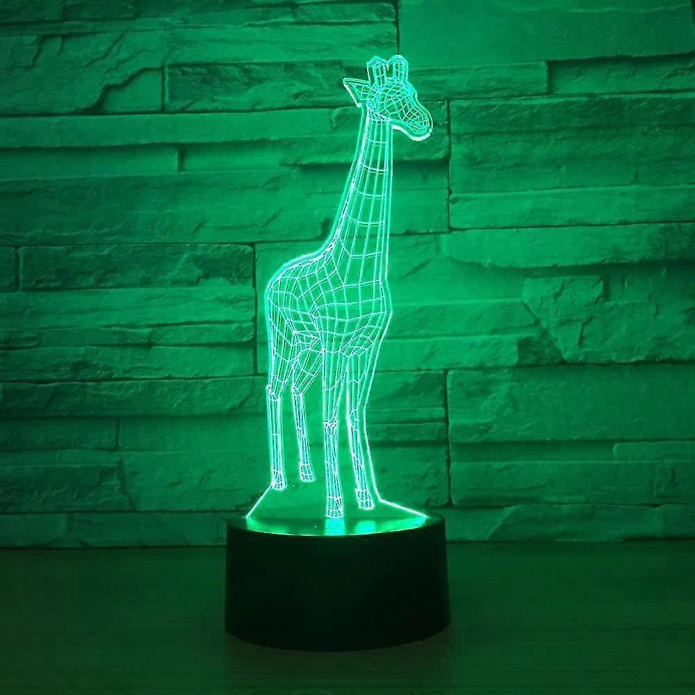 Animali Giraffa Luce Notturna 3D Touch LED Lampade da Tavolo Scrivania Lampada da Scrivania Cambiabile a 7 Colori Tavolo Decorazione Stanza Casa Regalo, Regalo di Compleanno Regalo di Natale Gi