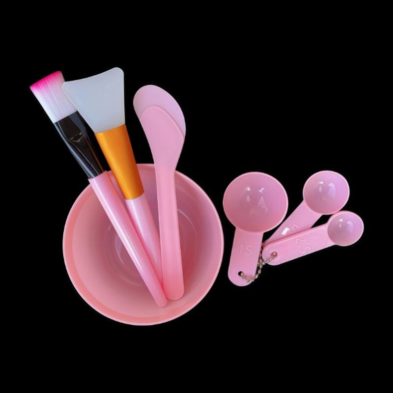 7Pcs Diy Facemask Mixing Tool Kit Face Mask Mixing Bowl Set Facial Mask Bowl Stick Spatula Silicone Soft Face Brushes Spoons