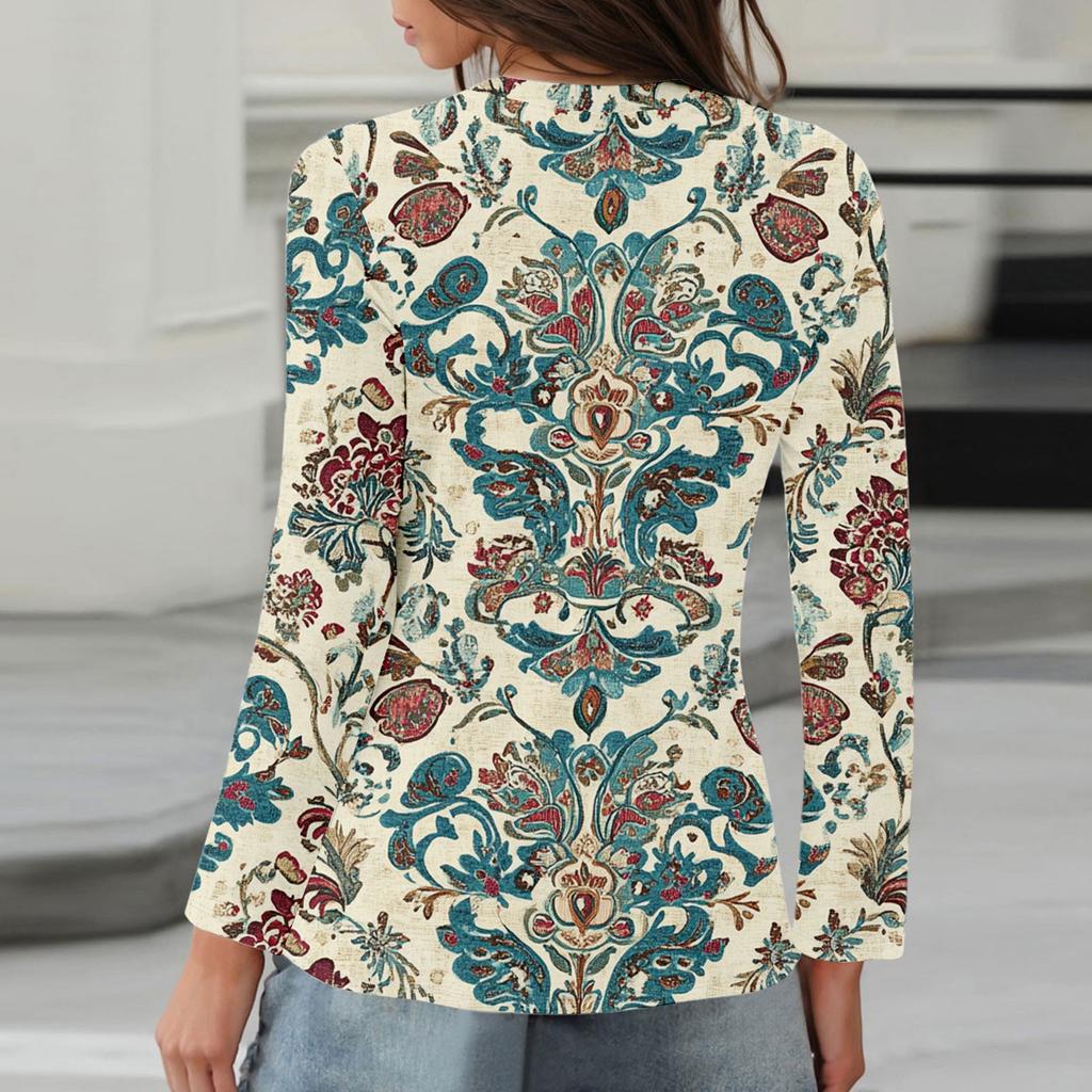 Long Sleeve Shirts For Women Cute Print Graphic Tees Blouses Casual Plus Size Basic Tops Pullover
