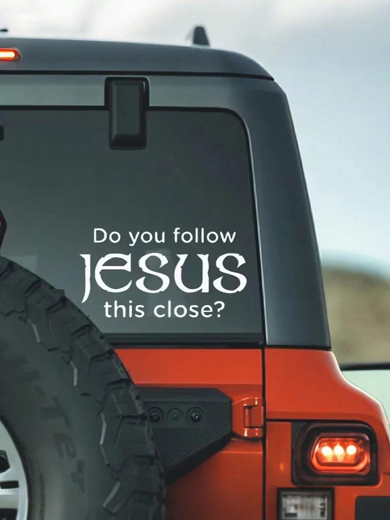 Are You That Close To Jesus? Reflective Vinyl Sticker - Matte, Irregular, PVC White Decal for Cars, Trucks, Walls & Laptops