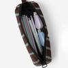 Striped Puppy Pattern Storage Bag Large Capacity Handheld Pencil Case Zipper Design Stationery Pouch School Office