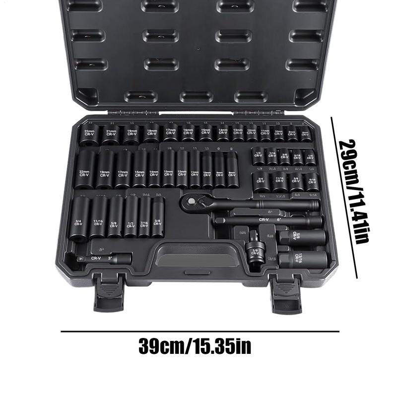 Socket Wrench Set Metric Socket Set And Extension Bar Portable Auto Repair Supplies Quick-Release Mechanic Tool For Electrical