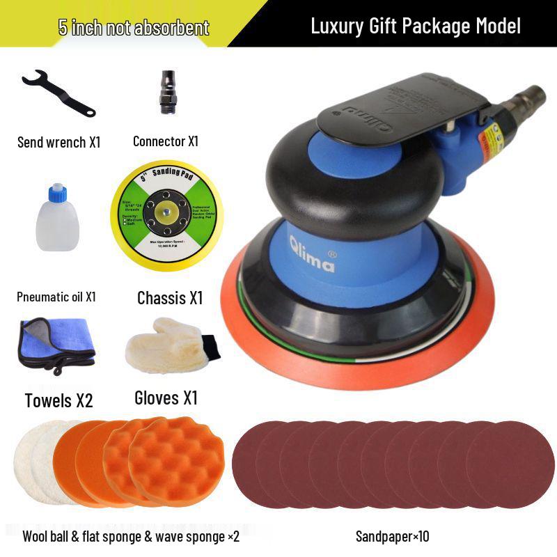 5-inch Stainless Steel Pneumatic Orbital Sander & Car Polisher