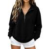 Women's Fashion Long Sleeve Zip Up Neck Sweatshirt Top
