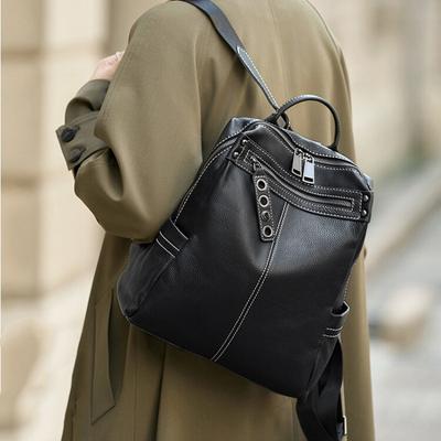 Backpack, Commuting High-end Feel Genuine Leather Schoolbag Backpack