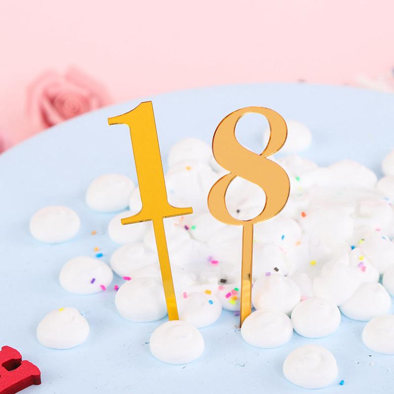 0-9 Number Birthday Cake Decorations Wedding Cake Topper Adorn For Kids Birthday Party Holiday Cake Supplies