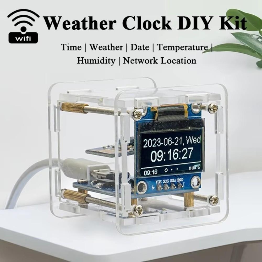 Time Temperature Humidity Weather Clock Kit DIY Clock Soldering Kit  Desktop Decoration