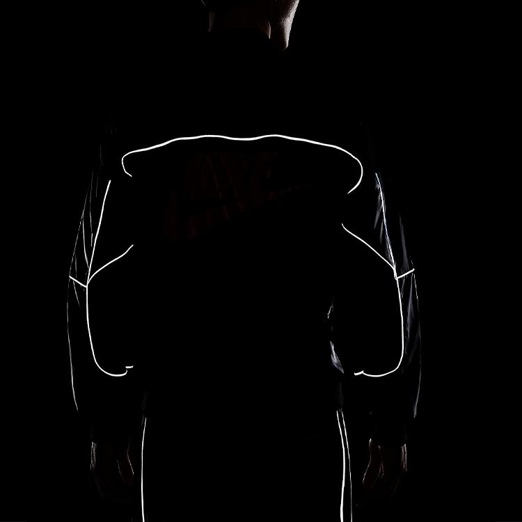 Air Jordan Reflective Stripe Full Zip Fitted Sports Jacket Men Jackets Black CU1667-010