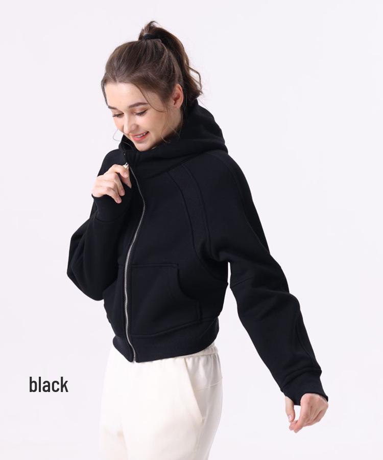 Women's Casual Cotton Zipper Hoodie - Autumn/Winter Yoga & Fitness Wear