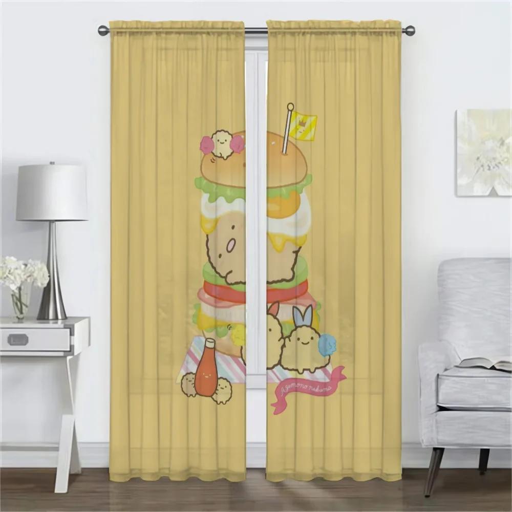 Window Curtain for Room 2 Panel Sumikko Gurashi Curtains for Bedroom Partition Halloween Decoration Home Interior Curtains Child