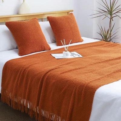 Morandi Knitted Blanket Homestay Bed Runner Living Room Napping Cover Carpet Soft Skin Friendly Sofa Blankets Multi Functional Covers Carpet 1pcs