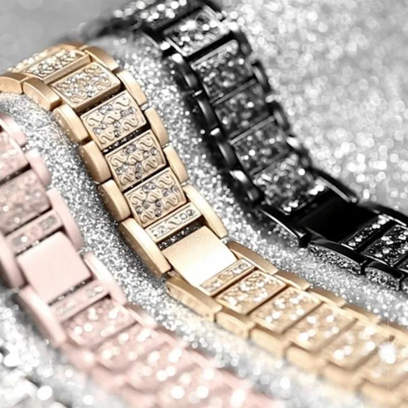 För Samsung Galaxy Watch 8 40mm 44mm / 8 classic 46MM Metall Bling Rostfritt stålband För Samsung watch Ultra 2025/7 Ultra 47MM