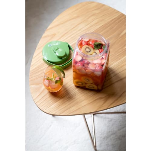 Takeya Chemical Industry TAKEYA Fruit Wine Bottle, Square, S-Shaped, 4.0L, Green, with Air Valve and Locking Function, Easy to Store, Square PET Mater