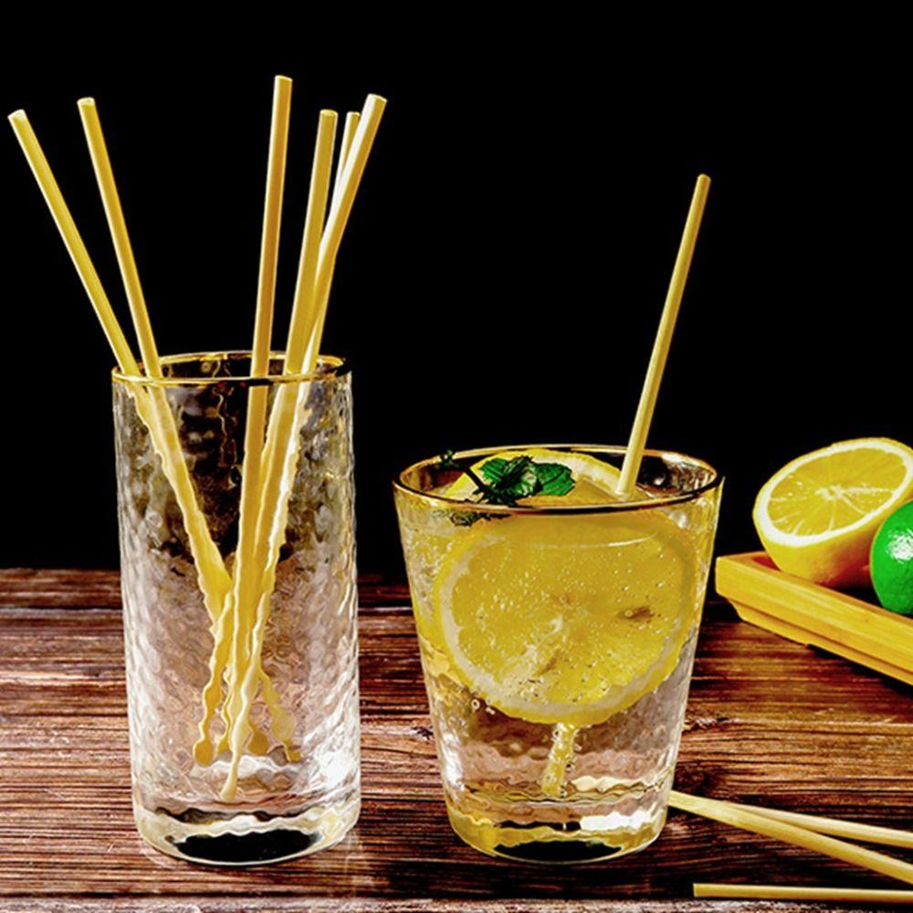 100Pcs Disposable Environmentally Straws 20cm Degradable Straws Wheat Drinking Straws Bar