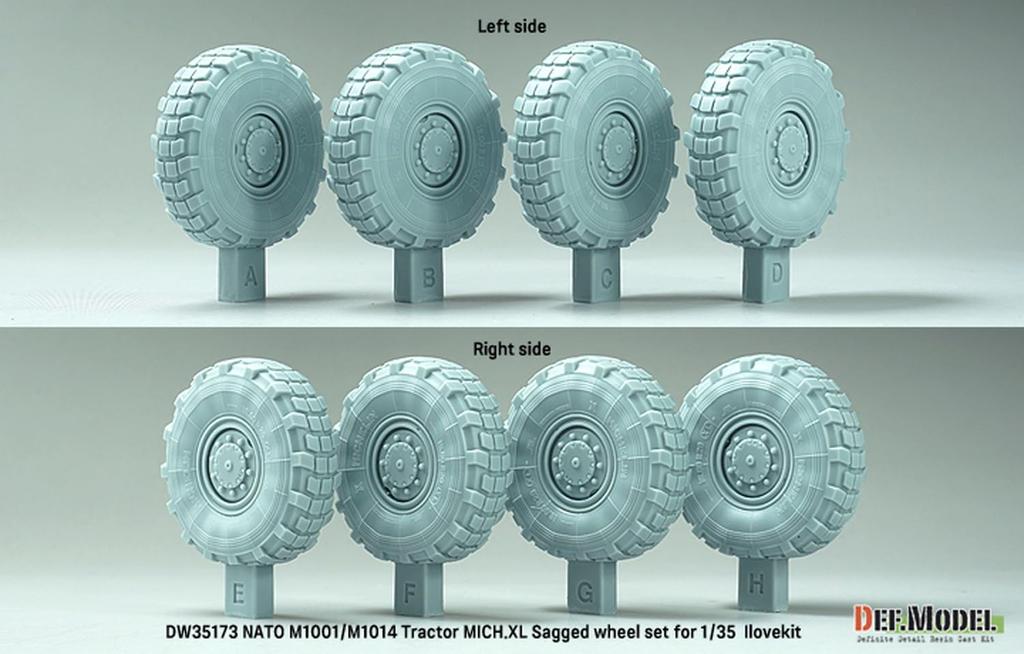 Differential Model Current NATO for MAN Tractor Weight Deformation Tire Set I Love Plastic Model Parts DW35173 1/35 M1001/M1014 Mich.XL (for Kit)