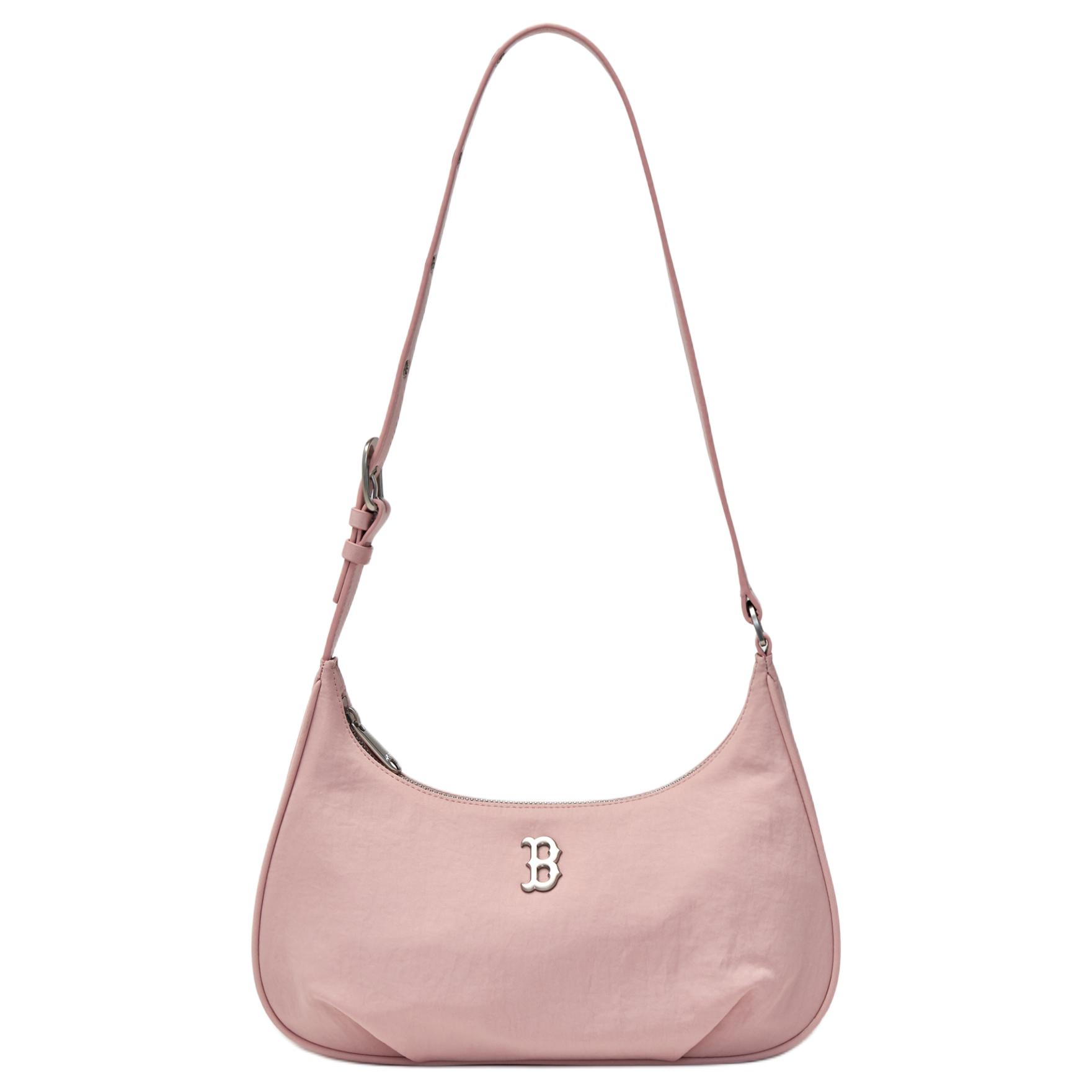 MLB Metal Hardware Letter Engraving Nylon Shoulder Bag Women Shoulder Bag Pink 3ABQVN16N-43PKL Basic Set (Bag)