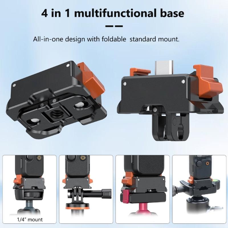 Aluminum Alloy Charging Dock Base Built-in 1/4 Screw Hole At Bottom Lightweight for Pocket 3 with Type C Port