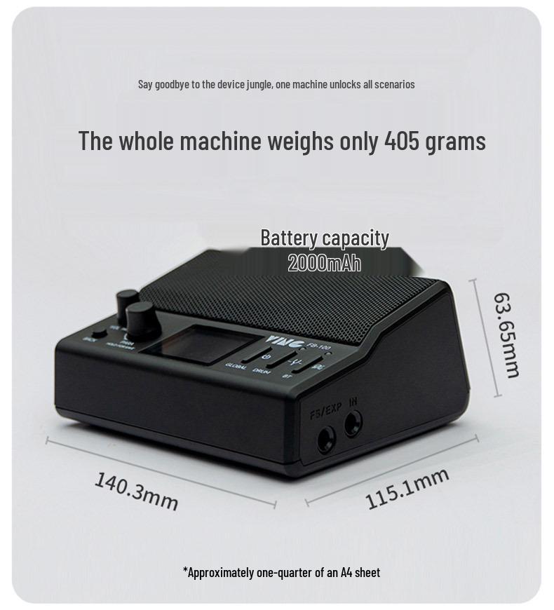 Ving FB100 Bluetooth Rechargeable Electric Guitar Amplifier with Multi-Effects, Portable for Outdoor Performances.