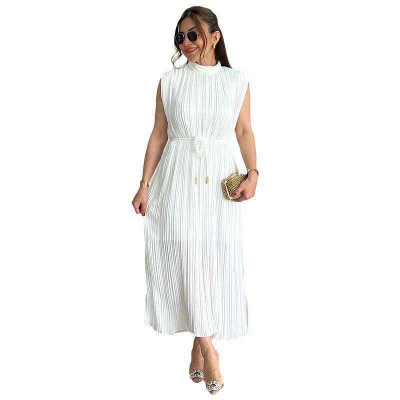 Women Clothes Long Maix Party Dress White Slvessless Women's Dress