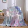 Iridescent Feathers Flannel Blanket Warm Soft Halloween Christmas Couch Warm Cozy Decorative Decor Gift for All Season