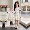 Summer Colorblock Polo Top and Ruffled Tiered Dress Set for Kids