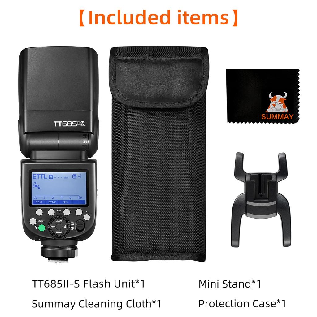 GODOX TTL Flash for Sony Sec TCM Instant GN60 Manual Second Recycle Godox X Technical Conformity Mark TT685II-S On-Camera Cameras, 1/8000 High-Speed