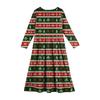 Girls' Maxi Dress - Long Sleeve Pocket Dress Christmas Day