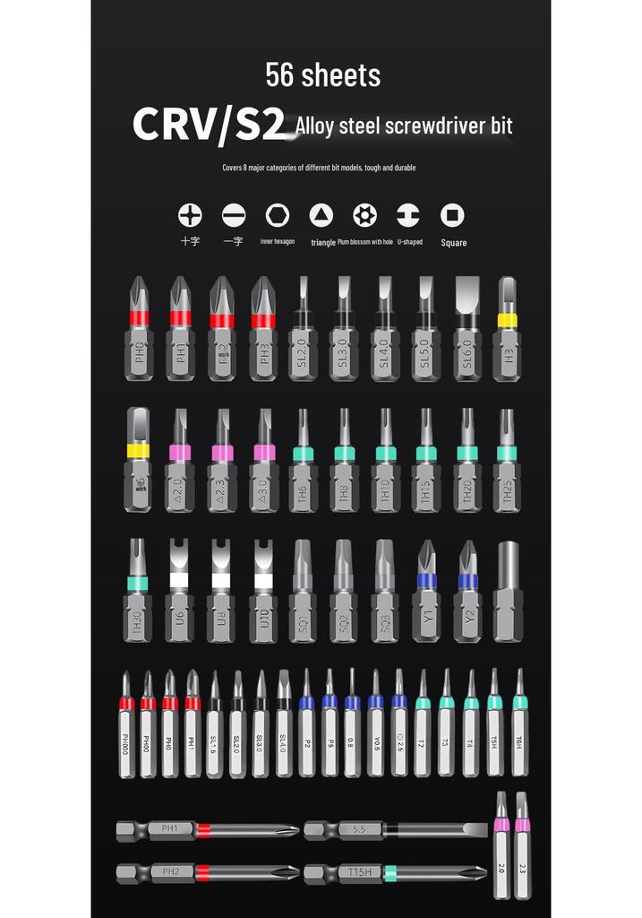 Ratchet Screwdriver Set with Chrome Vanadium Steel Bits for Mobile Phone Repair and Household Use