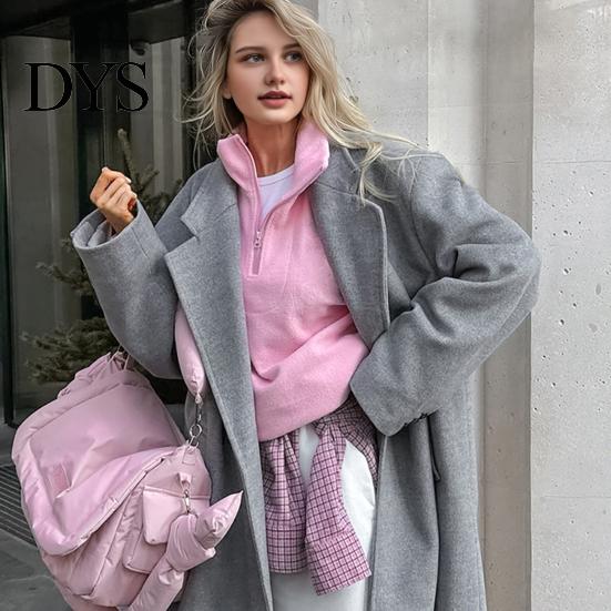 Lady Sweatshirt Women Solid Color Collared Sweatshirt, Loose Half Zipper Collar Pullover Top Top, Casual Sports Long Sleeve Outfits for Autumn Winter