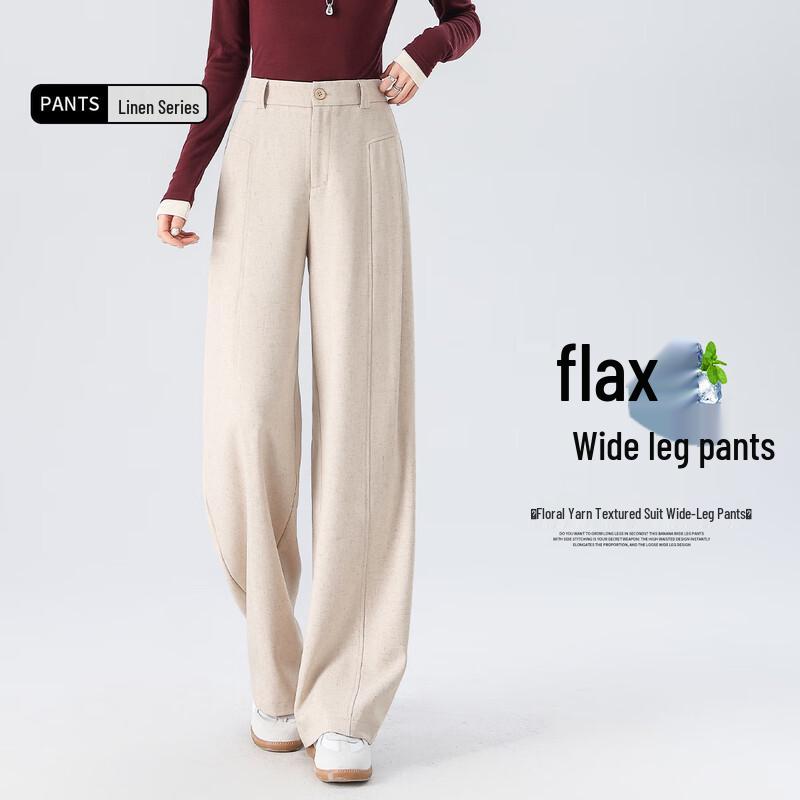 

Han Du Yi She Women s Old Money Style Wide-Leg Trousers XL