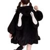 Women's Winter Fashion Casual Hooded Long-sleeve Ruffled Lamb Wool Coat