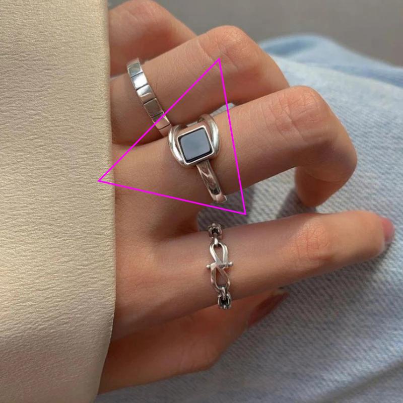 copper plated Ring for Women Girl Gift Blace Stone Crystal Glaze Retro Punk Open Jewellery Dropship High Quality