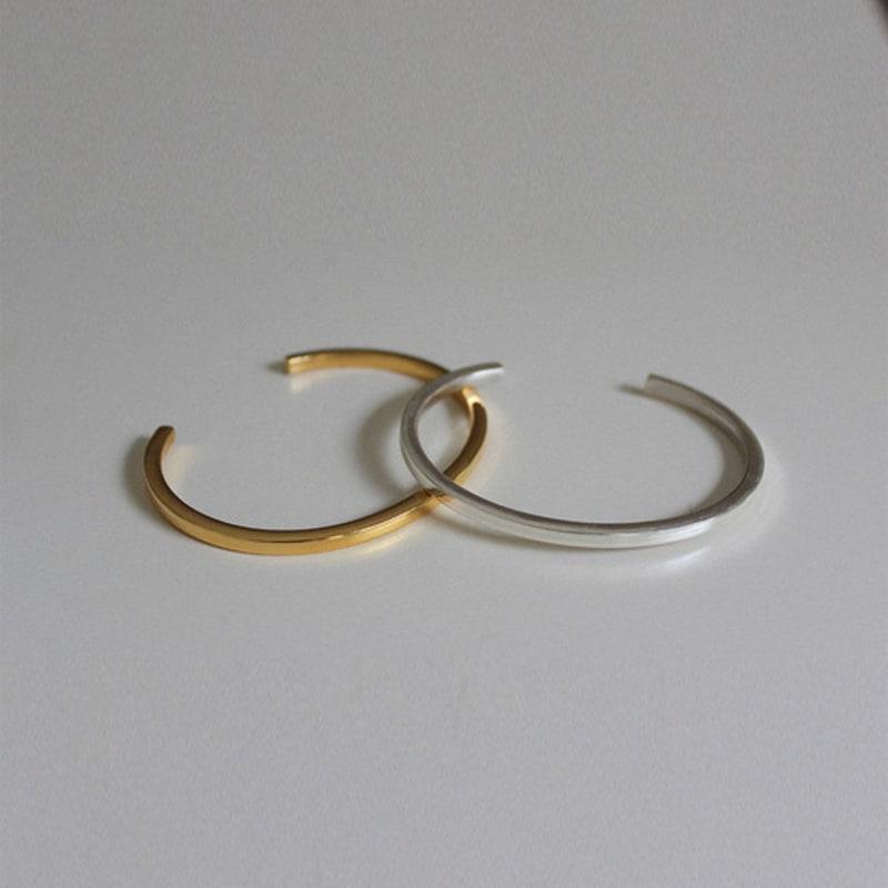 youngglow silver925 plain bangle bracelet (2color)