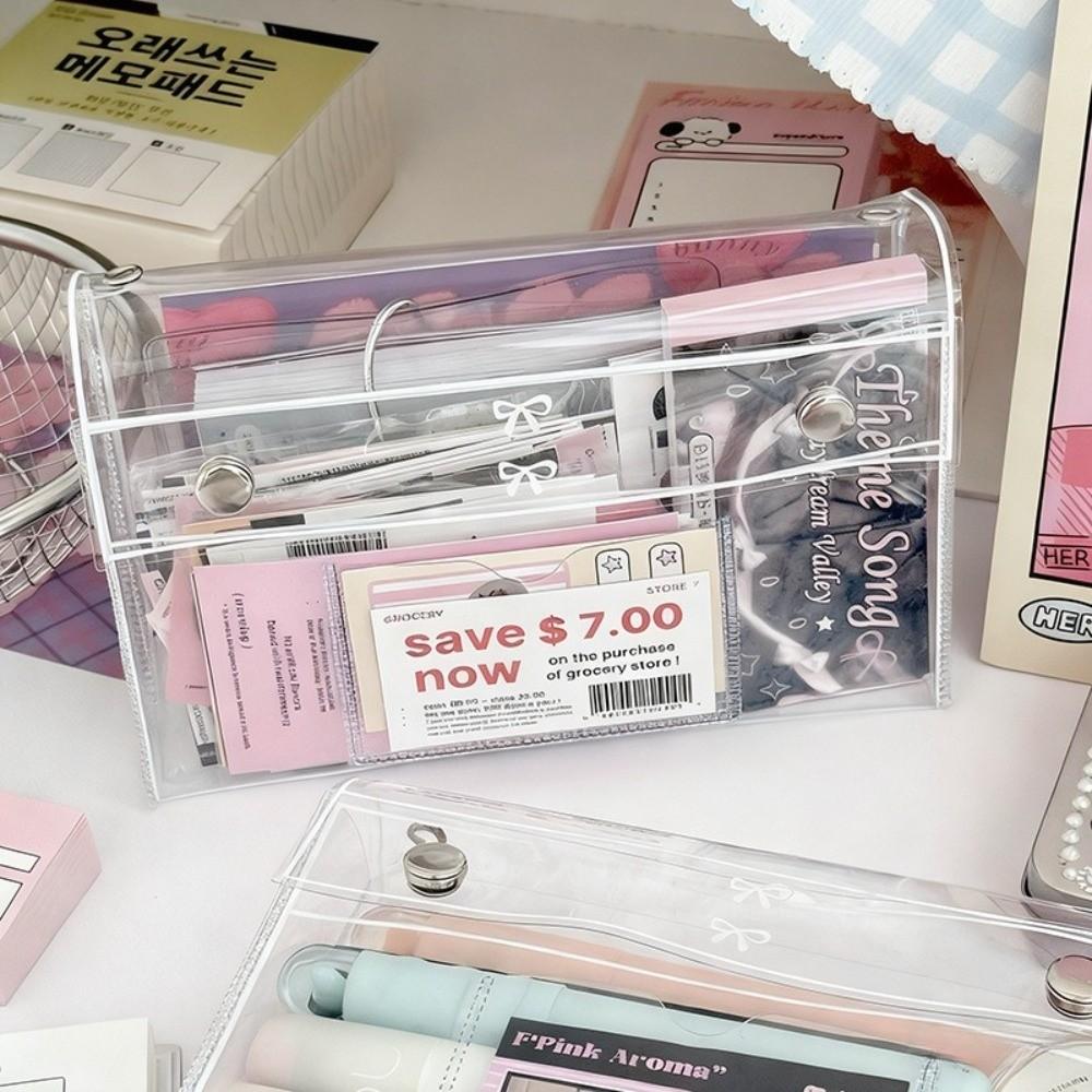 Clear Toiletry Organizer Bag PVC Cosmetic Bag Portable Transparent Pen Bag  Travel Essential