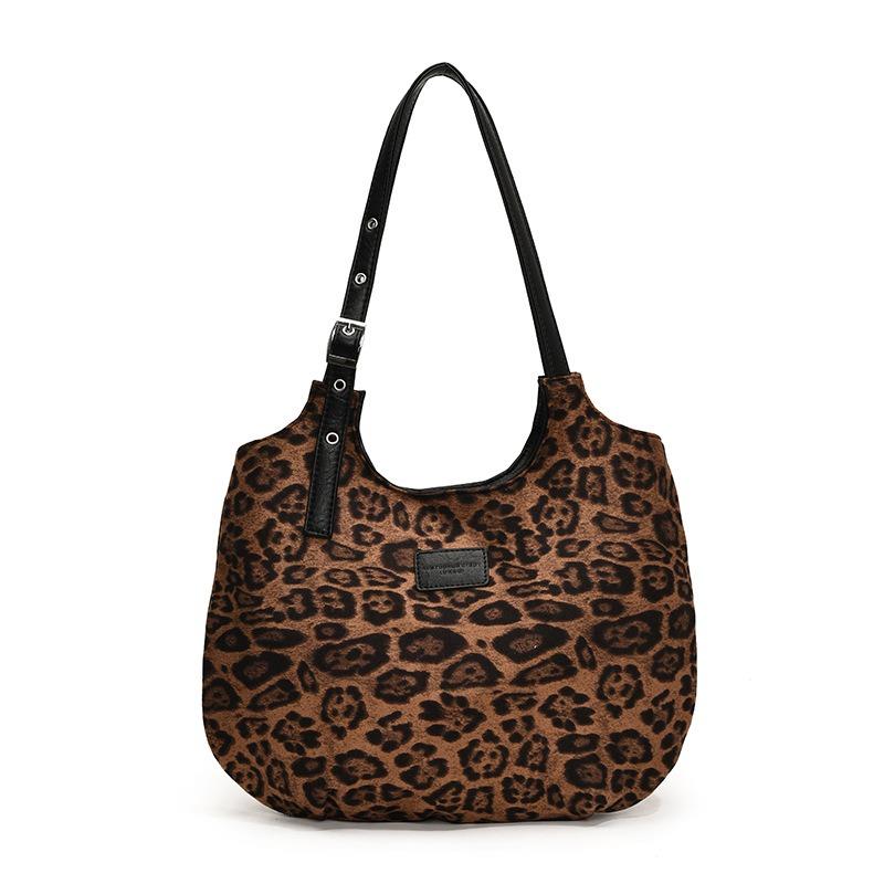Today's Popular Retro Leopard Print Big Bag Women's New Autumn Fashion Versatile Commuter Shoulder Tote Bag